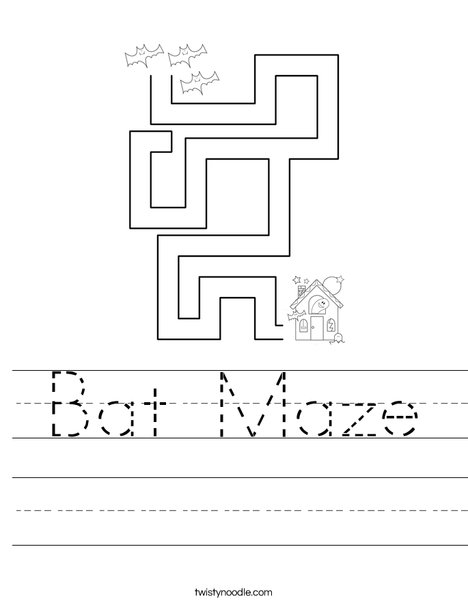 Bat Maze Worksheet