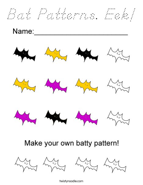 Bat Pattern Coloring Page