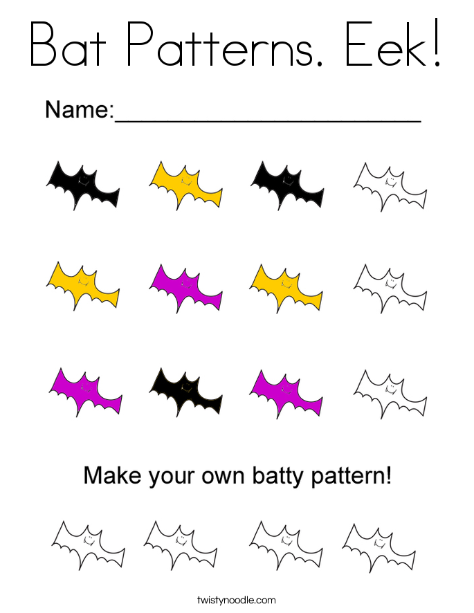 Bat Patterns. Eek! Coloring Page