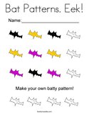Bat Patterns Eek Coloring Page