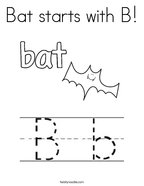 Bat starts with B Coloring Page