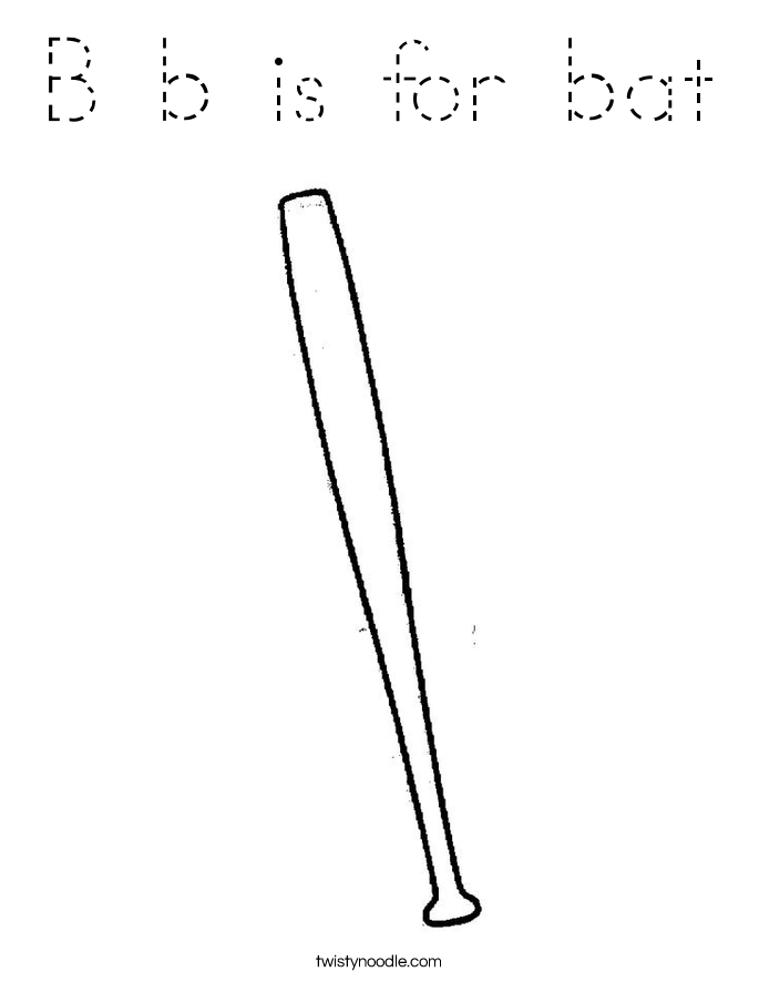 B b is for bat Coloring Page