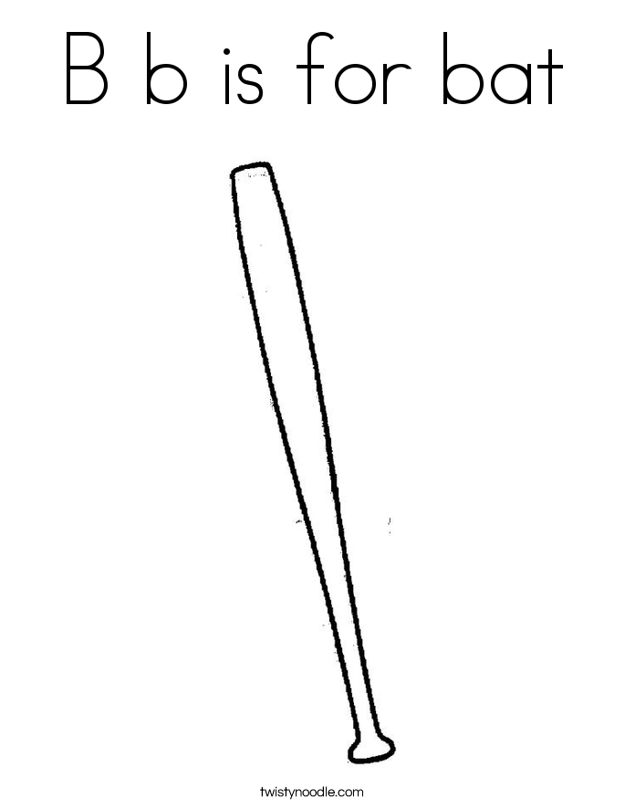 B b is for bat Coloring Page