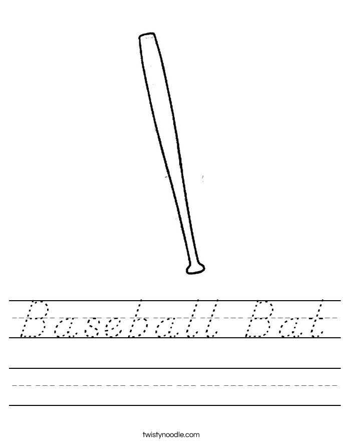 Baseball Bat Worksheet