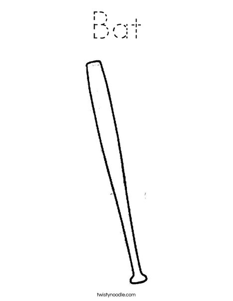 Baseball Bat Coloring Page