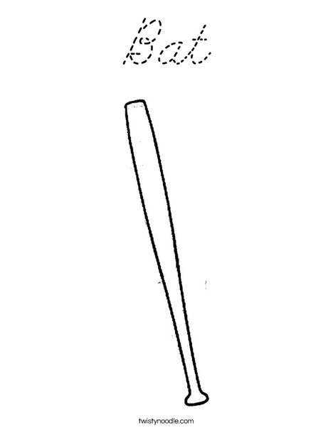 Baseball Bat Coloring Page