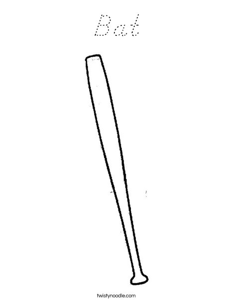 Baseball Bat Coloring Page