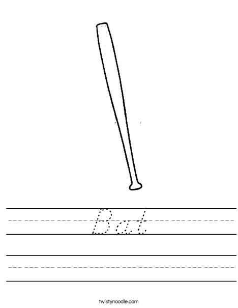 Baseball Bat Worksheet