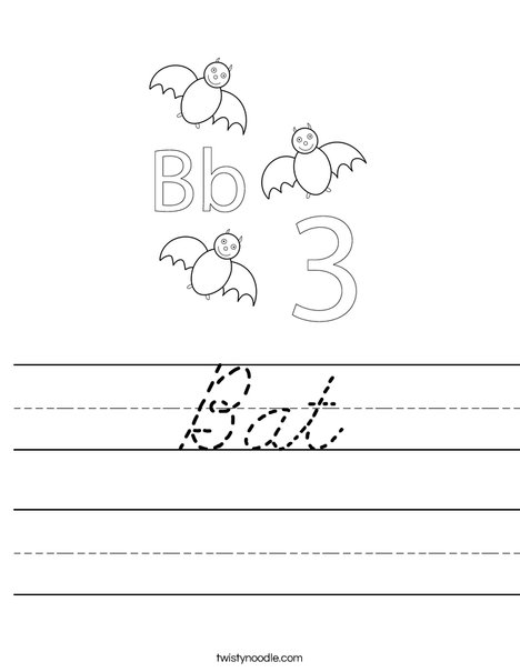 Three Bats Worksheet