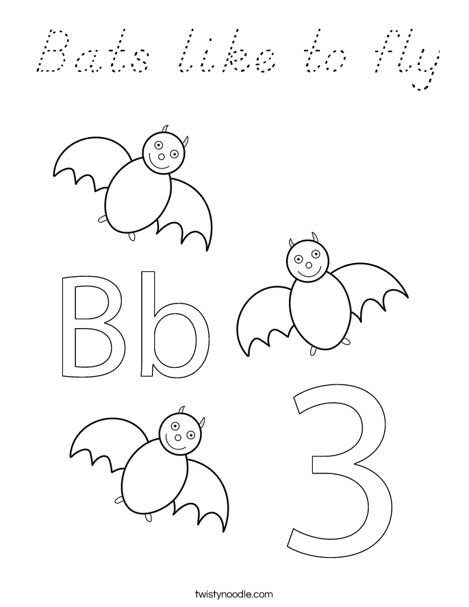 Bats like to fly Coloring Page