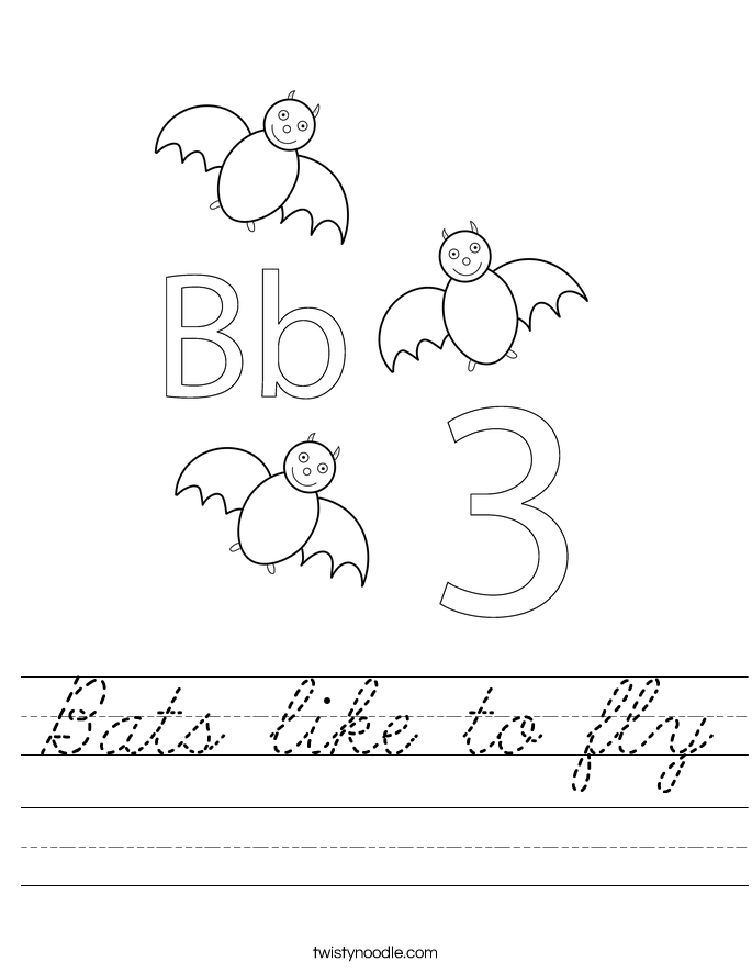 Bats like to fly Worksheet