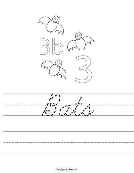 Three Bats Worksheet
