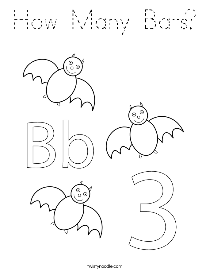 How Many Bats? Coloring Page