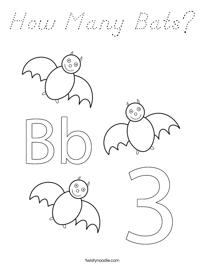 How Many Bats? Coloring Page