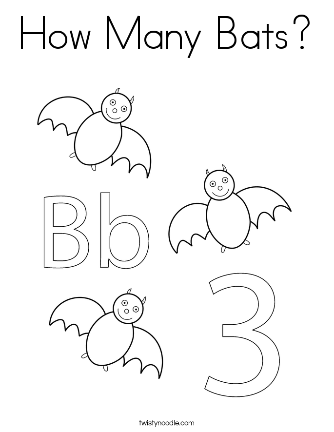 How Many Bats? Coloring Page