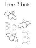 I see 3 bats.Coloring Page