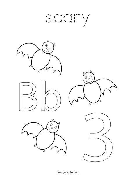 Three Bats Coloring Page