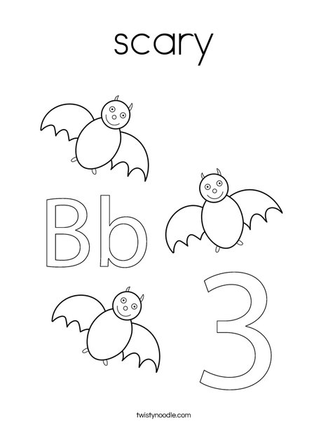 Three Bats Coloring Page