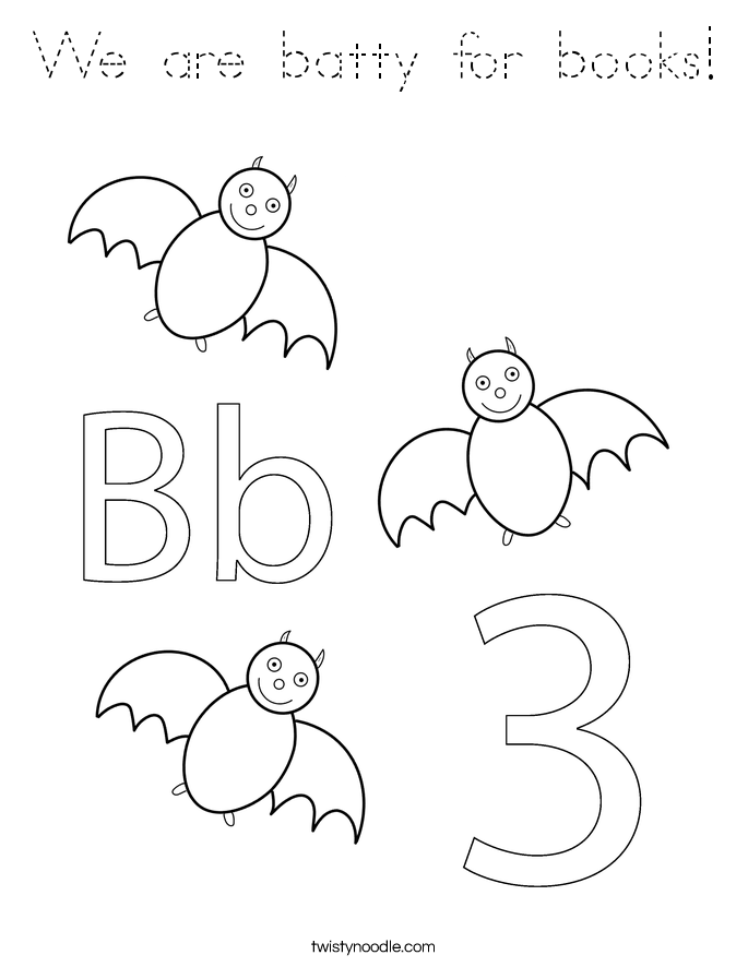 We are batty for books! Coloring Page