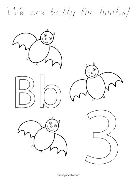 Three Bats Coloring Page
