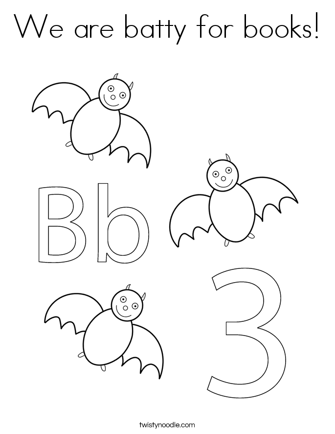 We are batty for books! Coloring Page
