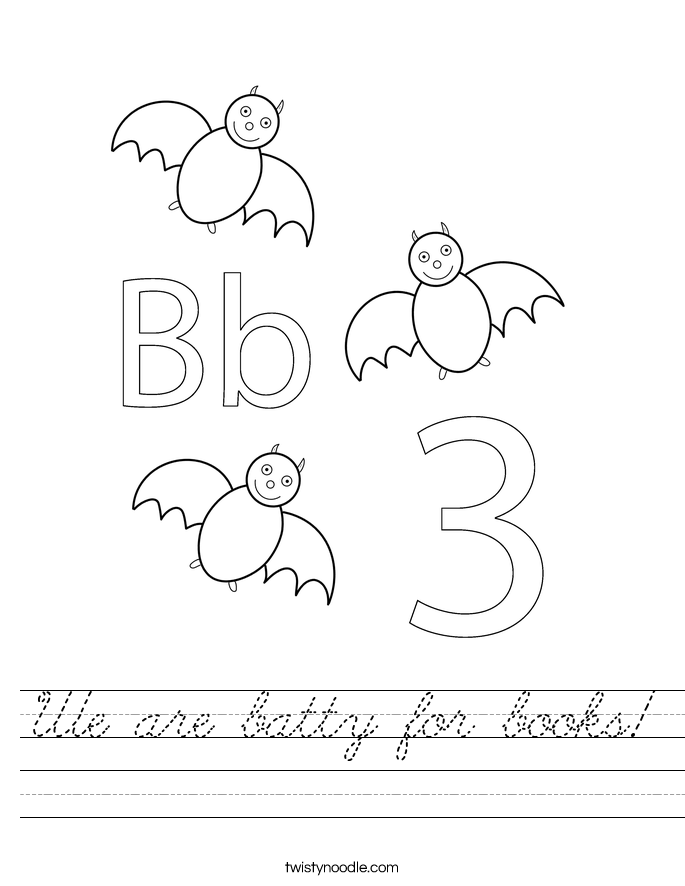 We are batty for books! Worksheet