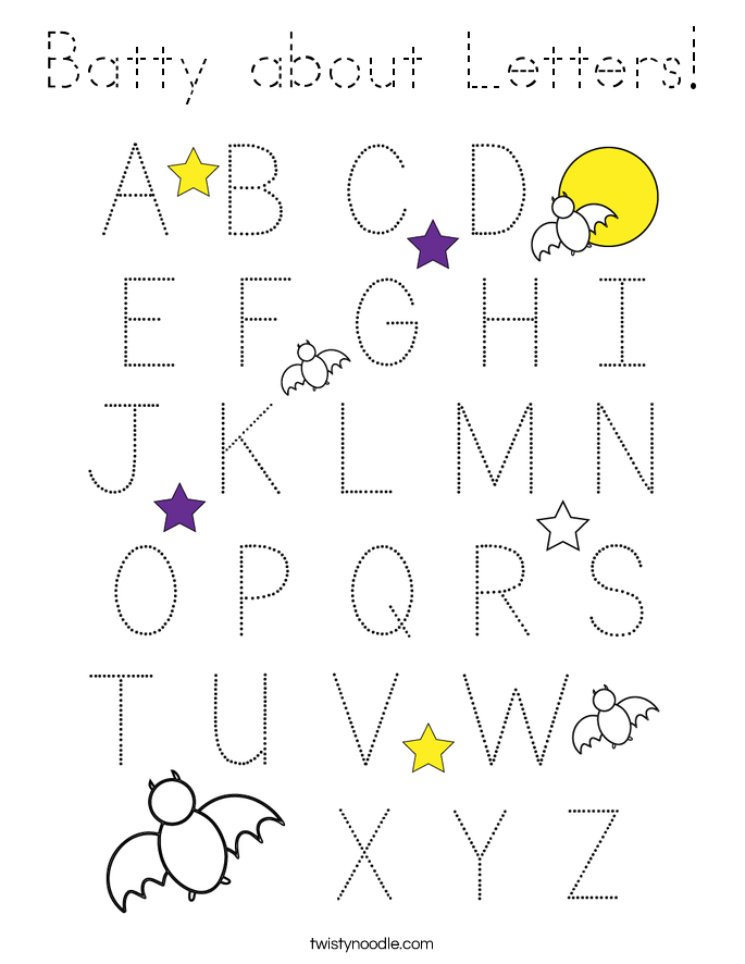 Batty about Letters! Coloring Page
