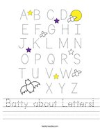 Batty about Letters Handwriting Sheet