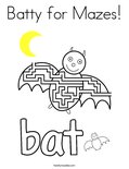 Batty for Mazes! Coloring Page