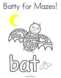 Batty for Mazes Coloring Page