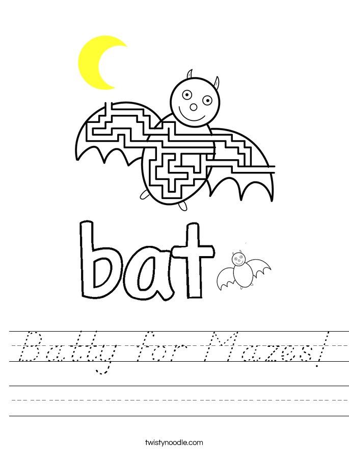 Batty for Mazes! Worksheet