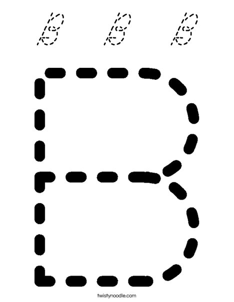Tracing Letter B Coloring Page