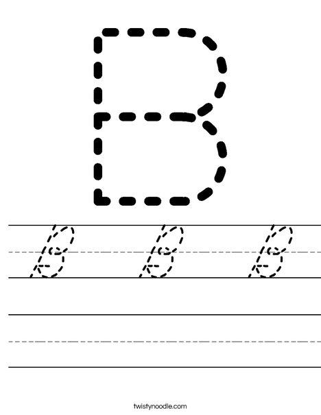 Tracing Letter B Worksheet