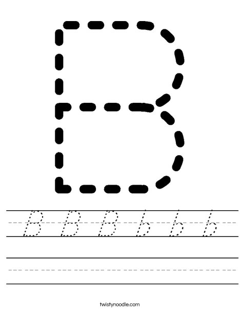 Tracing Letter B Worksheet