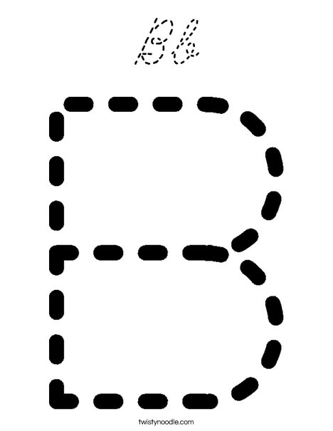 Tracing Letter B Coloring Page