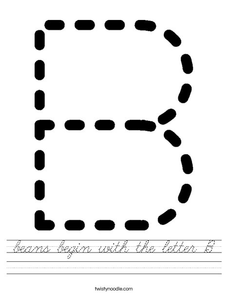 Tracing Letter B Worksheet