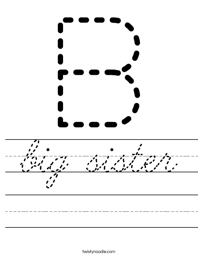 big sister Worksheet