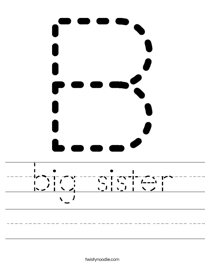 big sister Worksheet