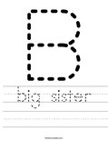 big sister Worksheet