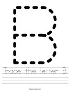 Trace the letter B Handwriting Sheet