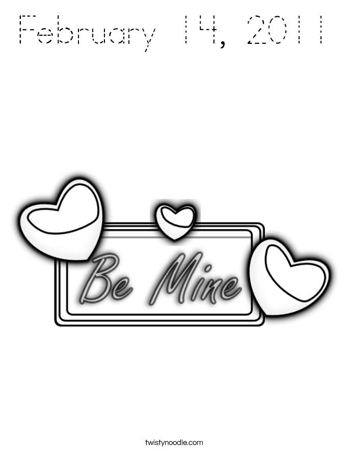 February 14, 2011 Coloring Page