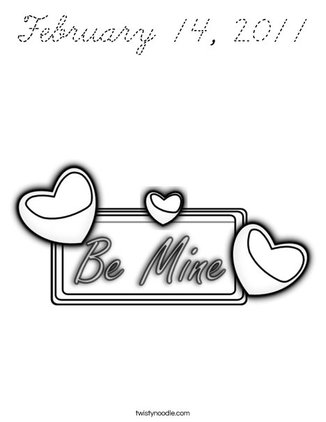 Be Mine Coloring Page