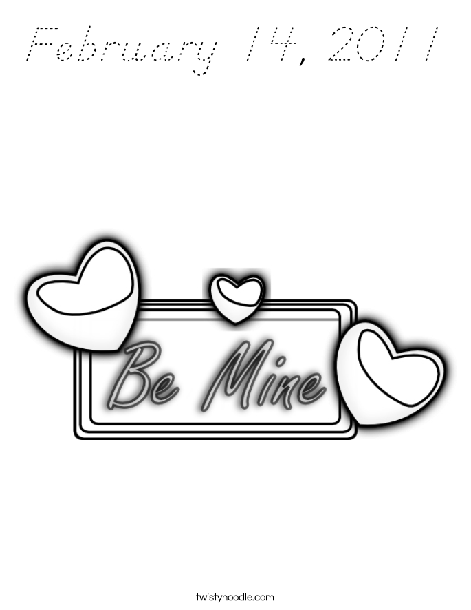 February 14, 2011 Coloring Page