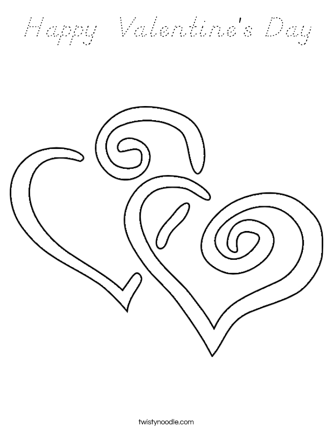 Happy  Valentine's Day Coloring Page