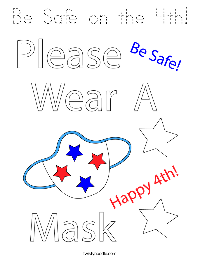 Be Safe on the 4th! Coloring Page