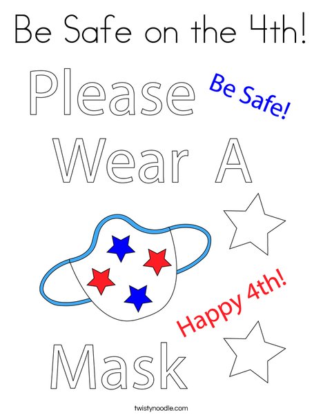 Be Safe on the 4th! Coloring Page