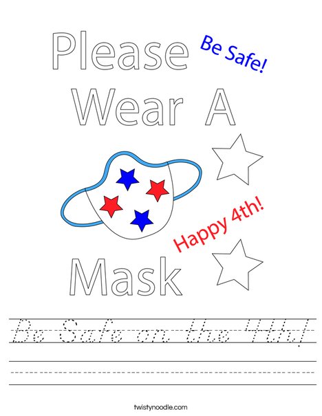Be Safe on the 4th! Worksheet