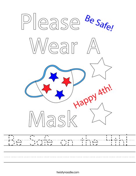 Be Safe on the 4th! Worksheet