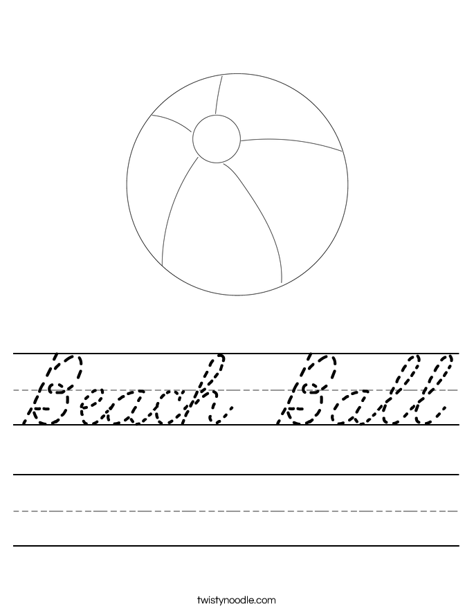Beach Ball Worksheet