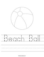 free printable nature worksheets Beach Ball Handwriting Sheet